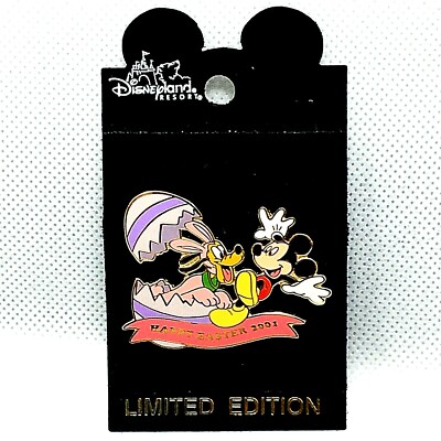 Disney DLR Happy Easter 2001 Mickey Mouse & Pluto Pin Limited