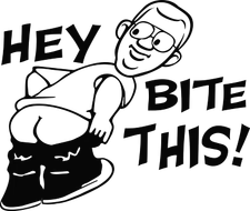 Bite This,  Bite My Ass,  Vinyl Decal sticker 42 different colors available.