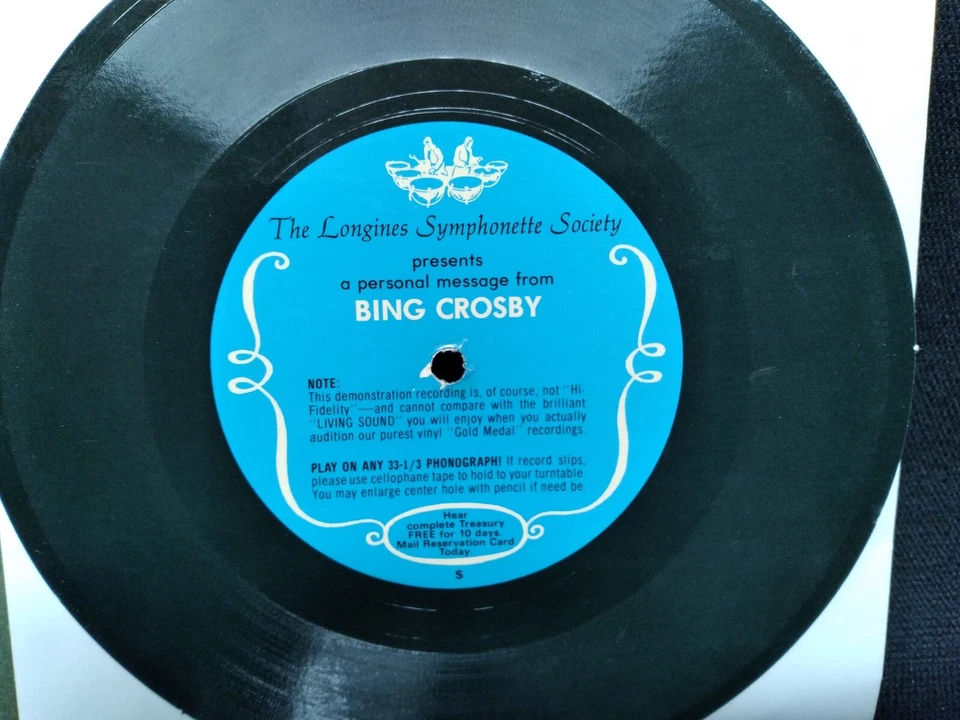 Bing Crosby Flexi-disc 7" 33 ⅓ RPM Single Sided Card backed Promo for LP 1966 - Image 2 of 4