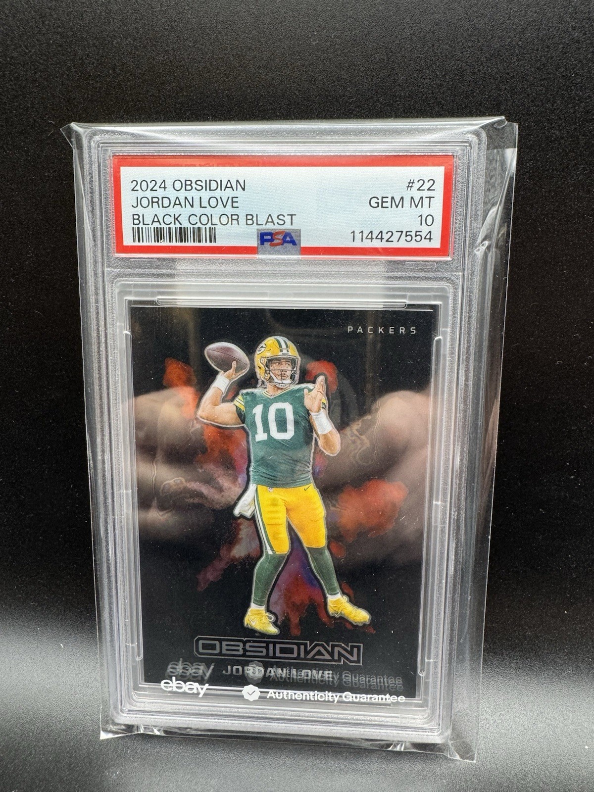 2024 Panini Obsidian Black Color Blast Jordan Love #22