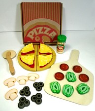 Melissa Doug Pizza Counter Accessories Lot - Pizza, Toppings Tools