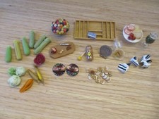 Vintage Lot Kitchen Food Fruit Veggies Cheese Artisan 1:12 Dollhouse Miniature