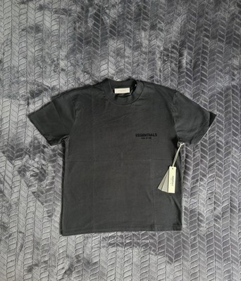 Essentials Fear of God Men's Black Cotton Logo Short Sleeve Crew Neck T-Shirt