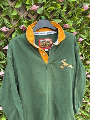 Vintage Cotton Traders Südafrika Springboks Rugby Shirt Herren M