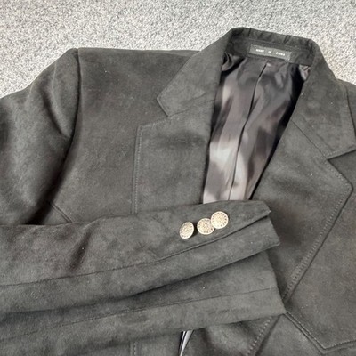 Harmony Western Wear Mens Black Faux Suede Blazer Western Sport Coat 40L Cowboy