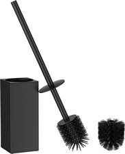 Toilet Brush and Holder Set, Heavy Duty 304 Stainless Steel Base Square and Long