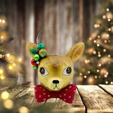 Bethany Lowe Designs: Christmas; Small Fawnie Bucket, Item# TJ3316