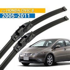 FOR HONDA CIVIC 2005-2011 2PCS FRONT WINDSCREEN FLAT WIPER BLADES SET 26"+23"
