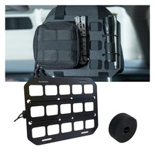 Car Headrest Organizer Rigid MOLLE Panel, Tactical Gear Seat Back Black