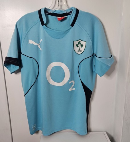 Ireland Rugby Jersey Mens Medium Blue White IRFU Puma Irish National ...