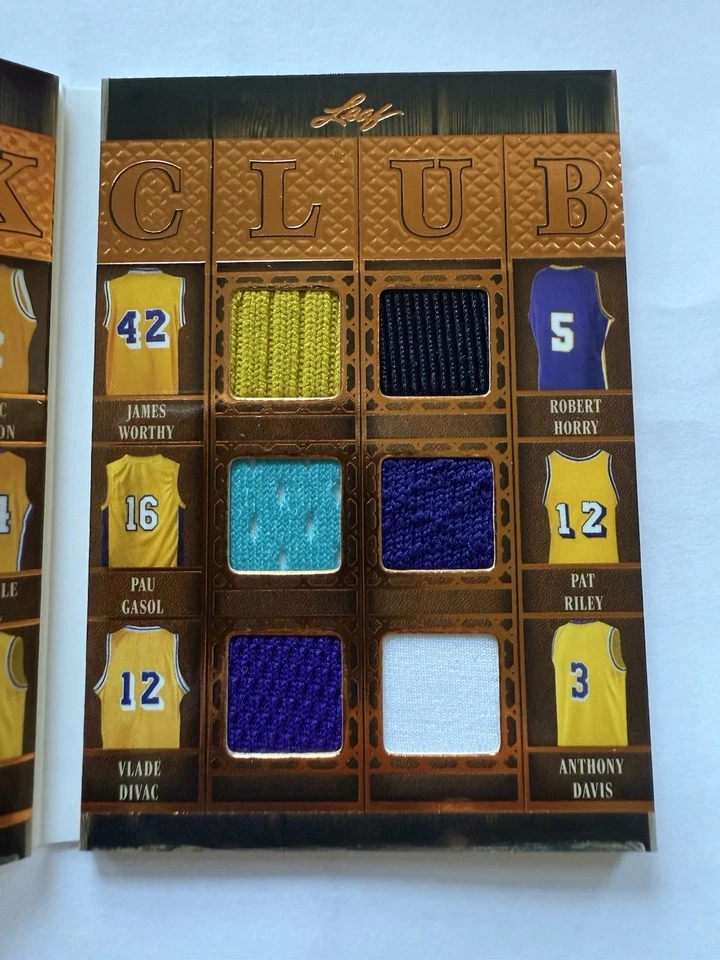 Leaf History Book 2025 LAKERS LeBron James Kobe Bryant Shaq 12 vías Jersey Reliquia Foto 3 de 4