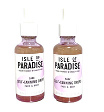 2 X ISLE OF PARADISE Self-Tanning Drops FACE  BODY DARK 1.69oz. New/No Box