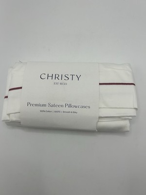 Christy Fuchsia Premium Satin 500 Fäden Oxford Kissenbezug Paar 