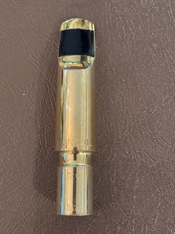 Vintage Peter Ponzol Tenor Sax Mouthpiece;  gold plated BRASS M2, 120 tip