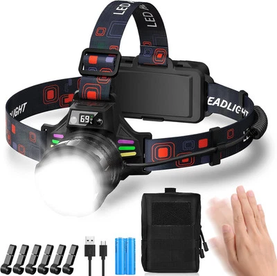 ‎MLIAIMCE Stirnlampe Led Wiederaufladbar,Superhell 100000 Lumen Zoombar Kopflampe