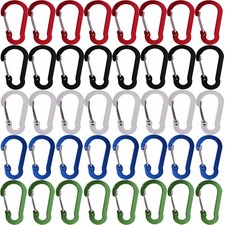 12 PCS Aluminum Carabiner D Shape Spring Clip Snap Key Hook Keychain Buckle