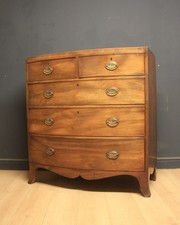 Antique Regency Mahogany Bow Front Chest of Drawers
