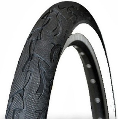 Pneumatisch Fahrrad Flame 26 x 3.0 Schwarz Weiß Tire cruiser Whitewa
