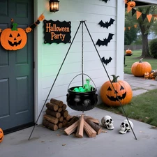 Halloween Decorations Outdoor Witches Cauldron, Large Cauldron on Tripod with...