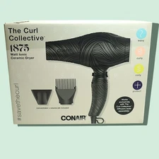 Conair The Curl Collective 1875 Watt Ionic Ceramic Hair Dryer (Black)