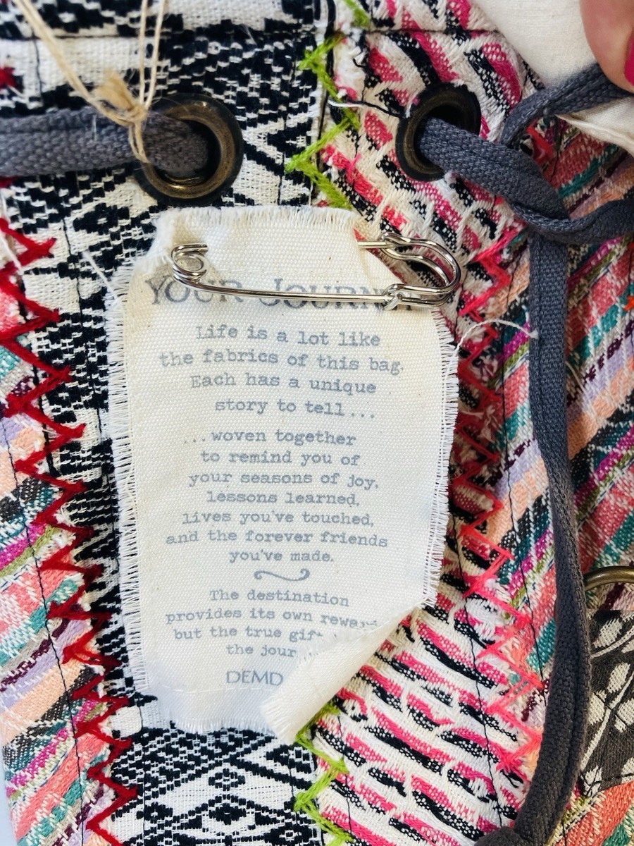 DEMDACO Your Journey Multi Color Patchwork Tapestry Backpack  display picture 2