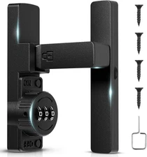 Keyless Barn Door Lock - 3-Digit Password Security Latches for Sliding Doors/Bif