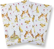 Hare and Wild Flower Recycled and Recylable Gift Wrapping Paper, 2 Sheets and 2