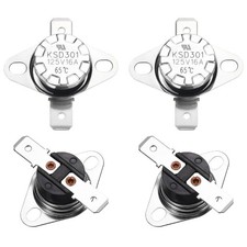 4 Pcs KSD301 Thermostat 65 C/149 F N.C Snap Disc Temperature Switch Bakelite