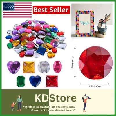 Vibrant Assorted Adhesive Jewel Gems   100-Pack for Crafts & Celebrations