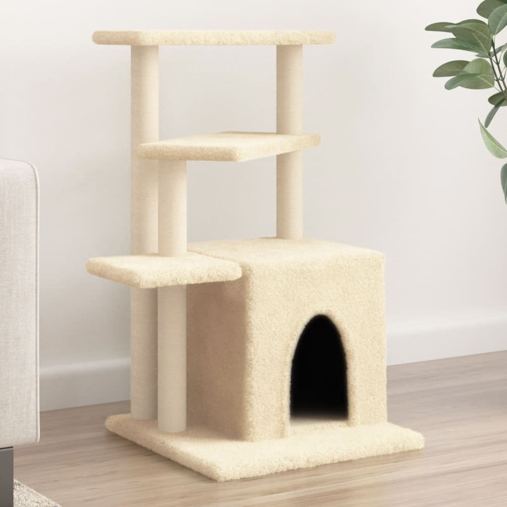 Albero Gatti Sisal Crema 83,5 cm: Montaggio Facile e Durata