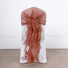 Terracotta CHIFFON Curly CHAIR SASH Wedding Party Decorations WHOLESALE SALE
