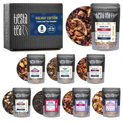 - Holiday Tea Sampler Dry Flight Set, Loose Leaf, High to No Caffeine Hot & I...