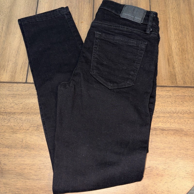 American Eagle Jeans Adult 28 Black Denim Athletic Skinny Airflex Mens 28x32