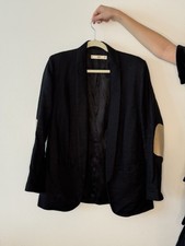 mango linen black jacket s-m