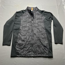 Peter Millar Jacket Youth Large Black Merge Elite Full Zip Golf Softshell Lined