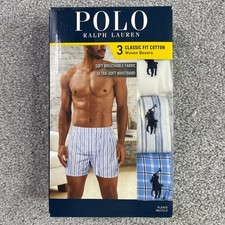 Polo Ralph Lauren Classic Fit Cotton Boxers 3 Pack Small NWT