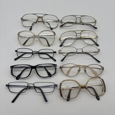 Vintage Lot of 10 Eyeglasses Frames - Mix of 70s, 80s, 90s - Various Brands