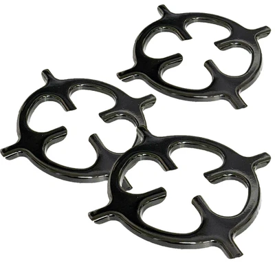 PHÖNIX GERMANY 3x Gasherdkreuz Herd Aufsatz Gasherdaufsatz Topfuntersetzer 16cm schwarz