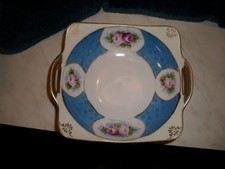 Vintage Noritake M Hand Painted Japan Dish Bowl Square With Handles Flowers 6
