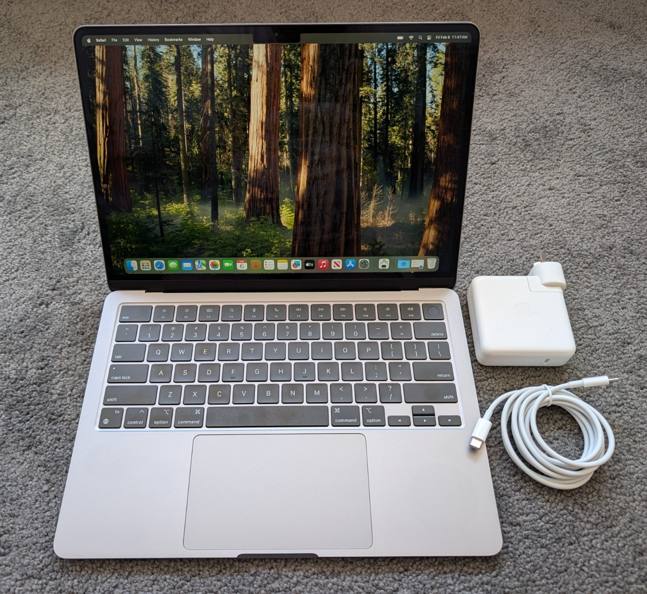 MacBook Air 13" M2 2022 16GB/256GB - Warranty till FEB 2027 - Cycle Count 65