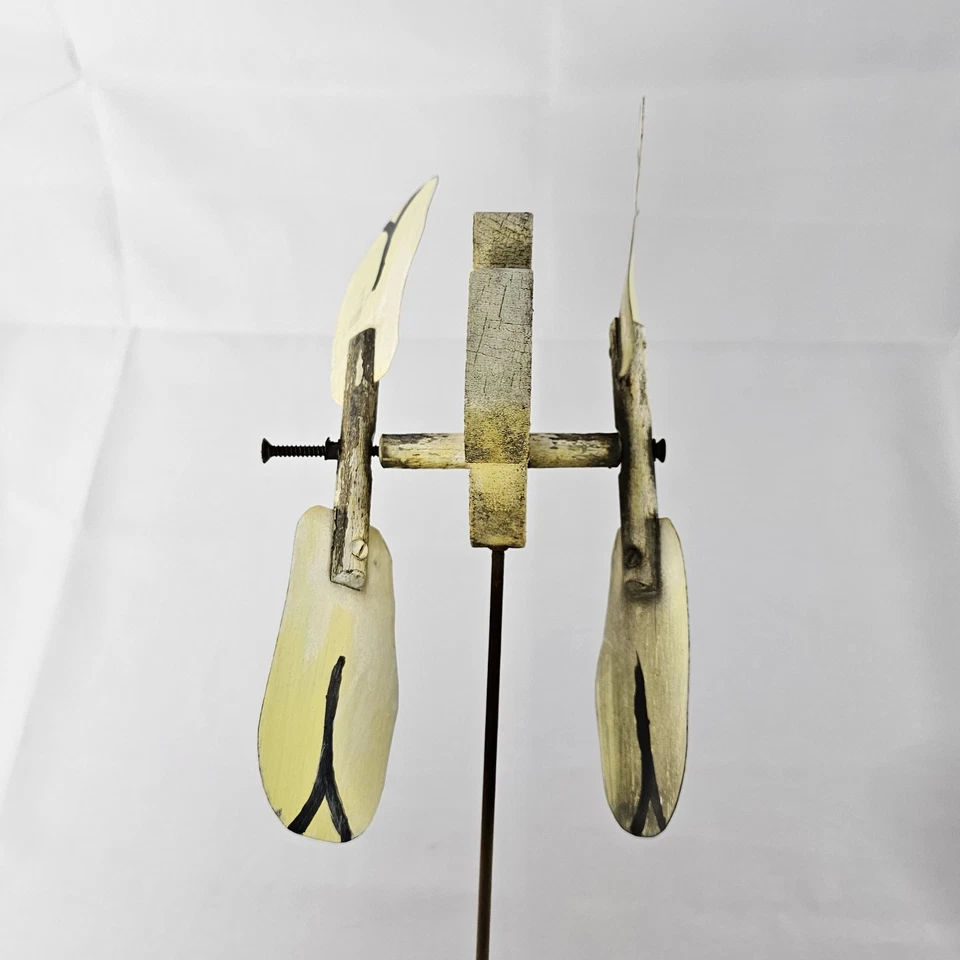 Vintage Folk Art Wood Whirligig Flying 10" Woodstock From Snoopy Animated READ⬇ - Image 4 of 4