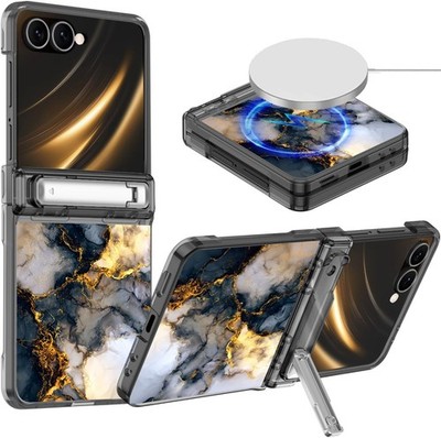 Galaxy Z Flip 7 Case, Hard PC Slim Shockproof Case with Built-in Screen Protecto
