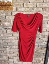 Lauren Ralph Lauren Women's Size 4 Red Cowl Neck Sheath Dress
