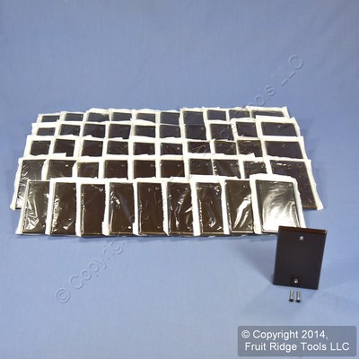 50 Leviton Brown Residential Grade Blank 1-Gang Cover Box Mount Wallplates 85014