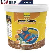 Nutritious Pond Flakes Goldfish Koi Daily Feeding Color Enhancement 2.2 lb New