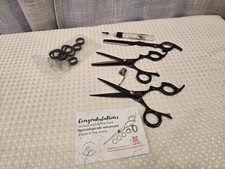 EUC Shark Fin Sheer Fit System Japanese Steel Professional Salon Scissors Set