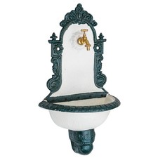 Fontaine murale de jardin avec vasque fonte style antique 76cm