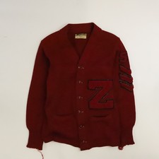 Vintage Milwaukee Knit Varsity Letterman Wool Knit Cardigan Sweater Medium 50s