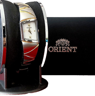ORIENT QUARTZ WHITE DIAL SILVER TONE STAINLESS STEEL BRACELET WOMEN'S WATCH