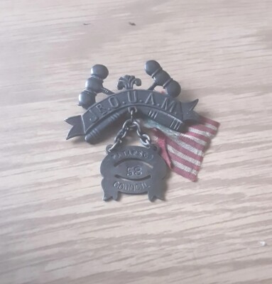 Masonic Jr. O.U.A.M. Award Medal Pin PATAPSCO Council 58 Sterling Clasp Broke